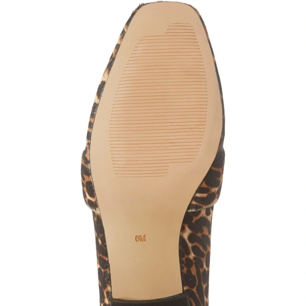 Halogen Lucy Genuine Calf Hair Loafer Chocolate Leopard 6M New in Box